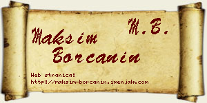 Maksim Borčanin vizit kartica
